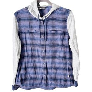 The North Face Jacket Women's Medium Campground Shacket Button Plaid Hoodie